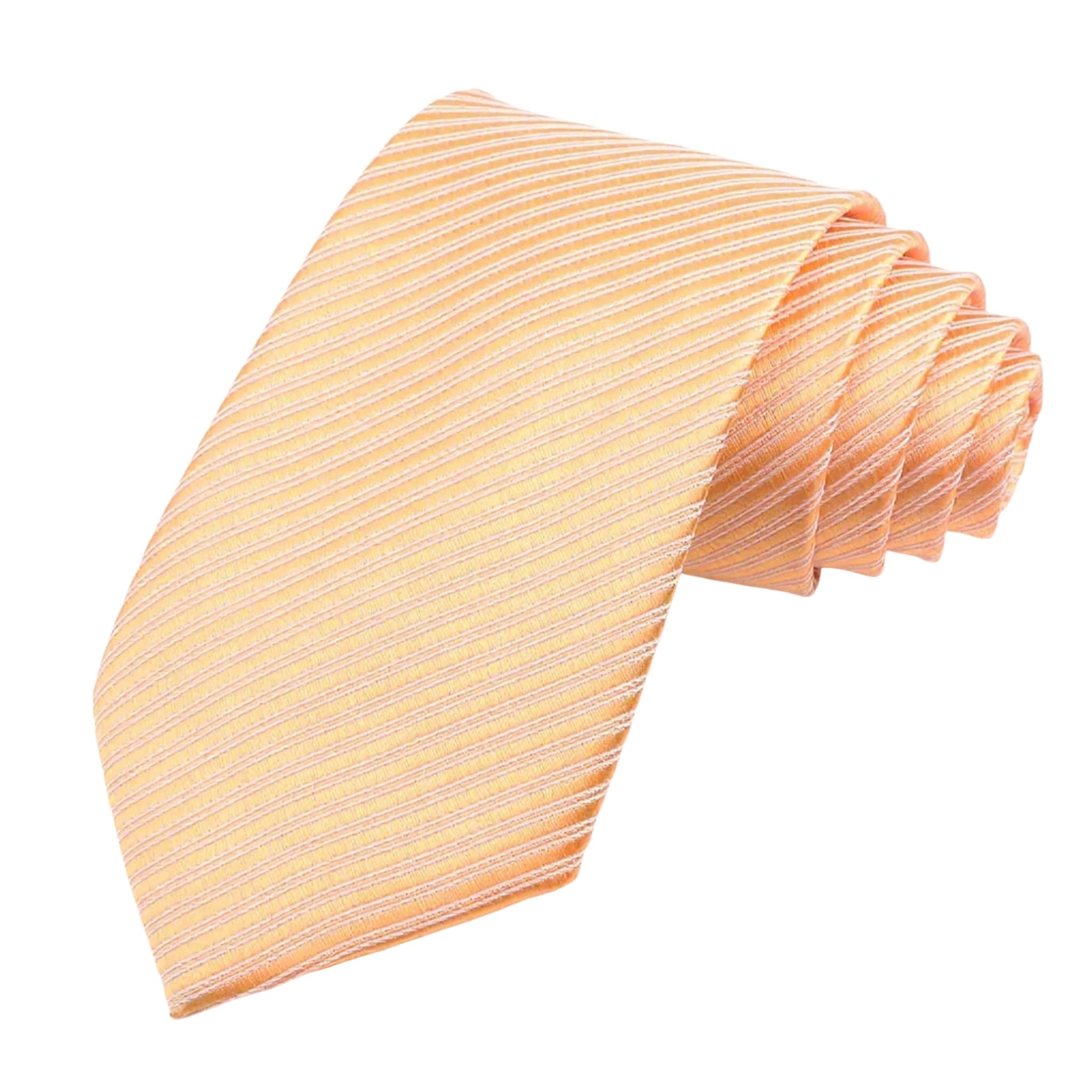Peach White Striped Necktie