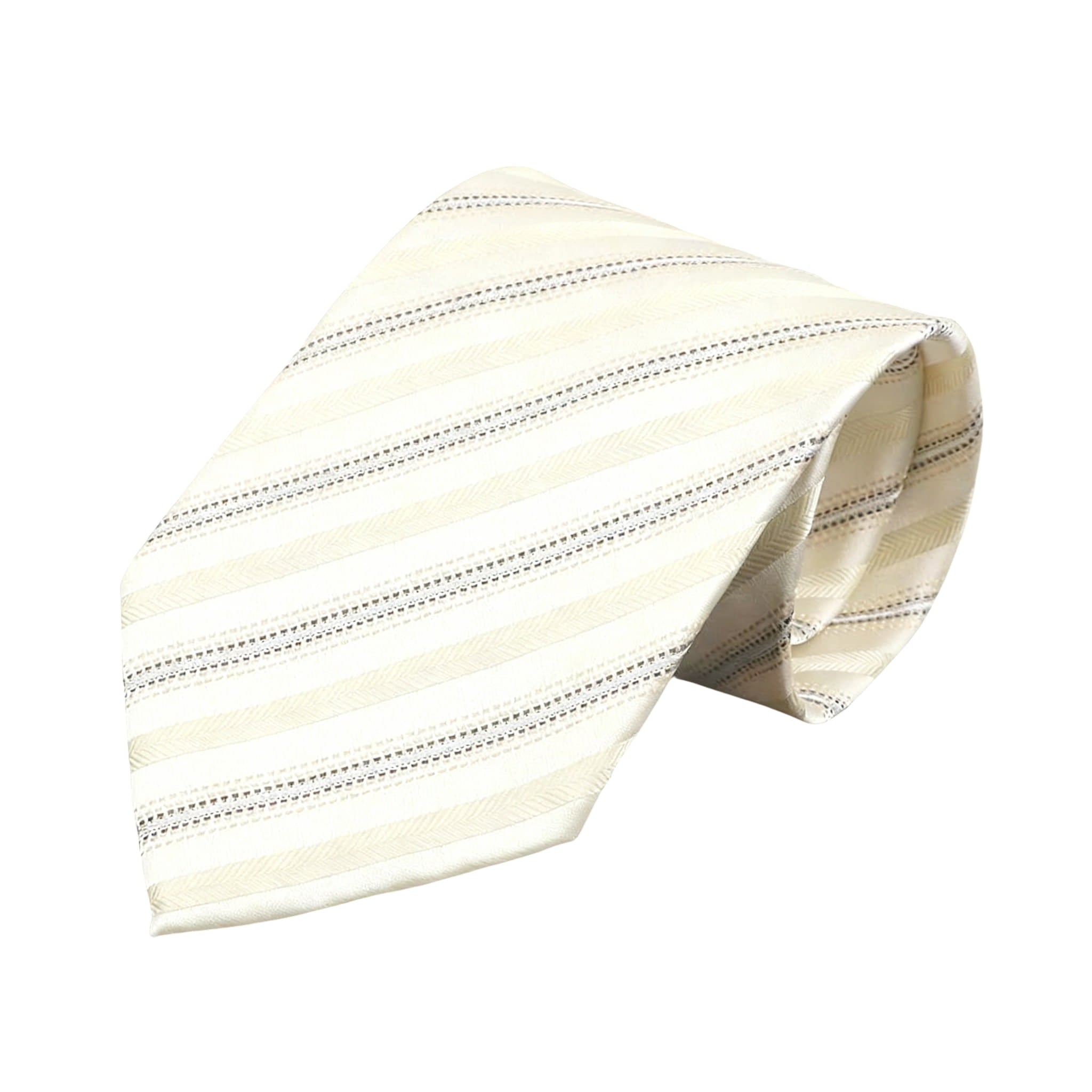 Beige Brown Striped Necktie