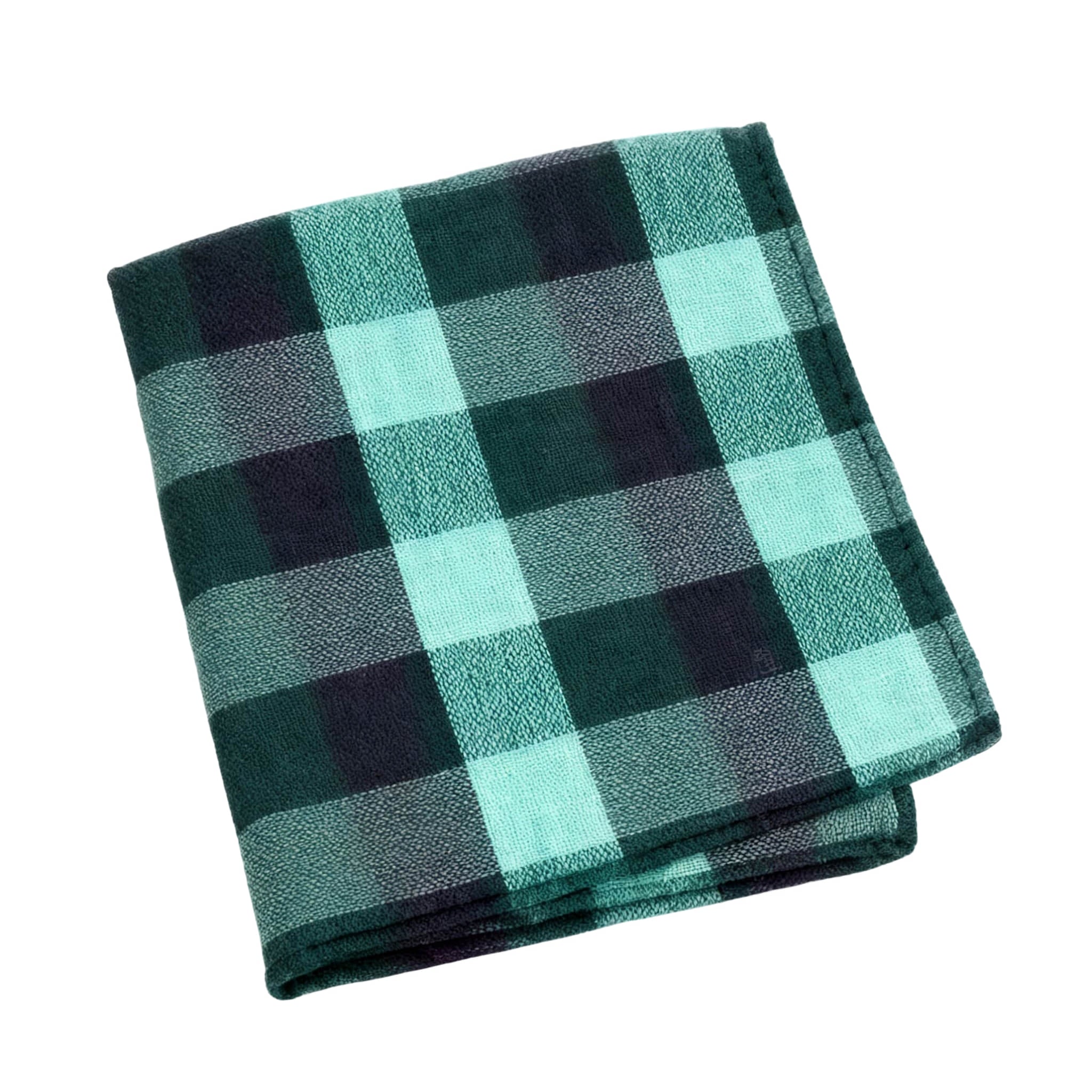 Green Black Plaid Pocket Square