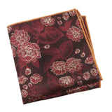 Brown Red Floral Pocket Square