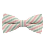 Beige Pink Striped Bow Tie