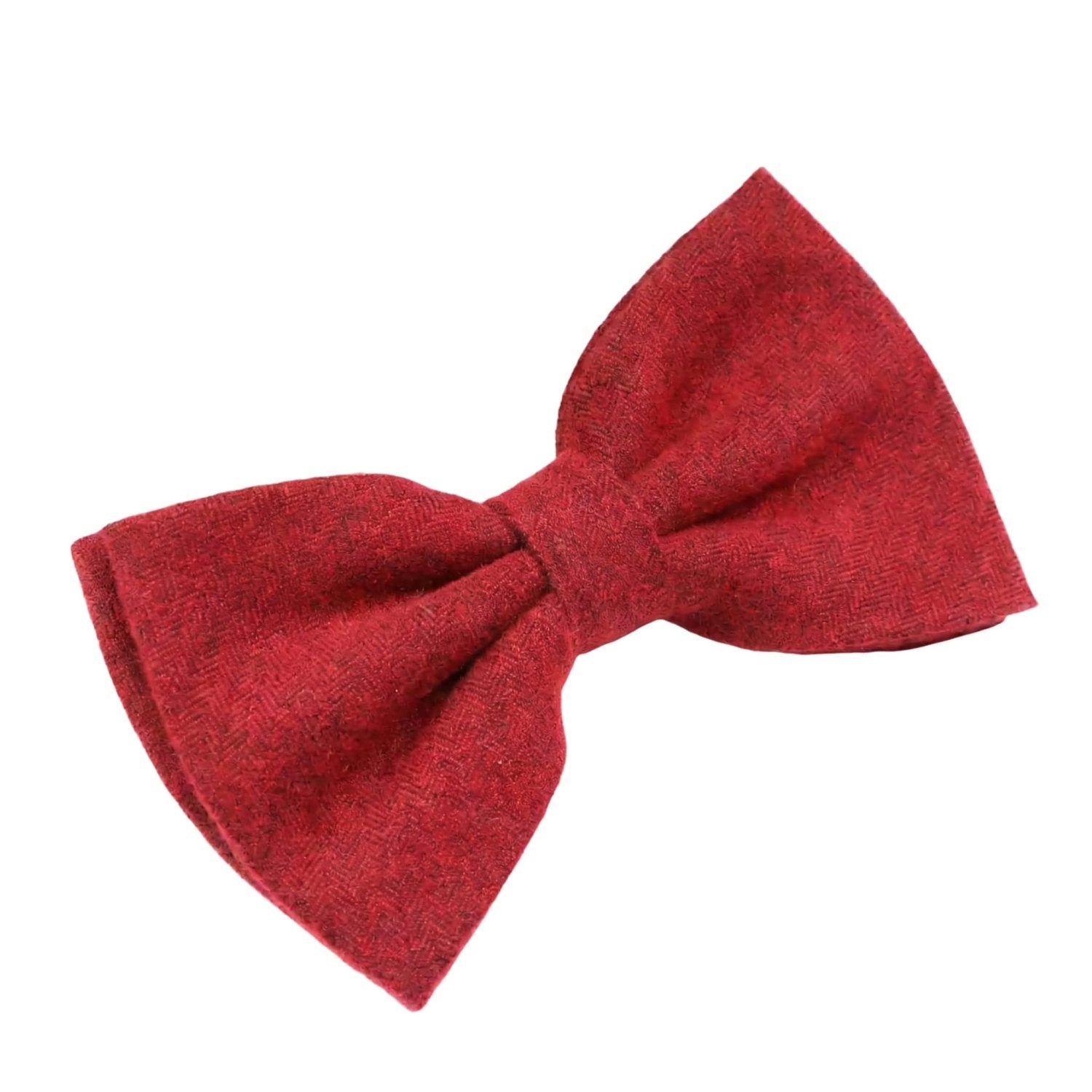 Red Bowtie with Black Herringbone