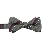 Gray Red Striped Bowtie