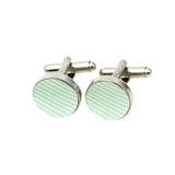 Mint Green White Striped Cufflink