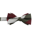 Olive Green Red Plaid Bowtie