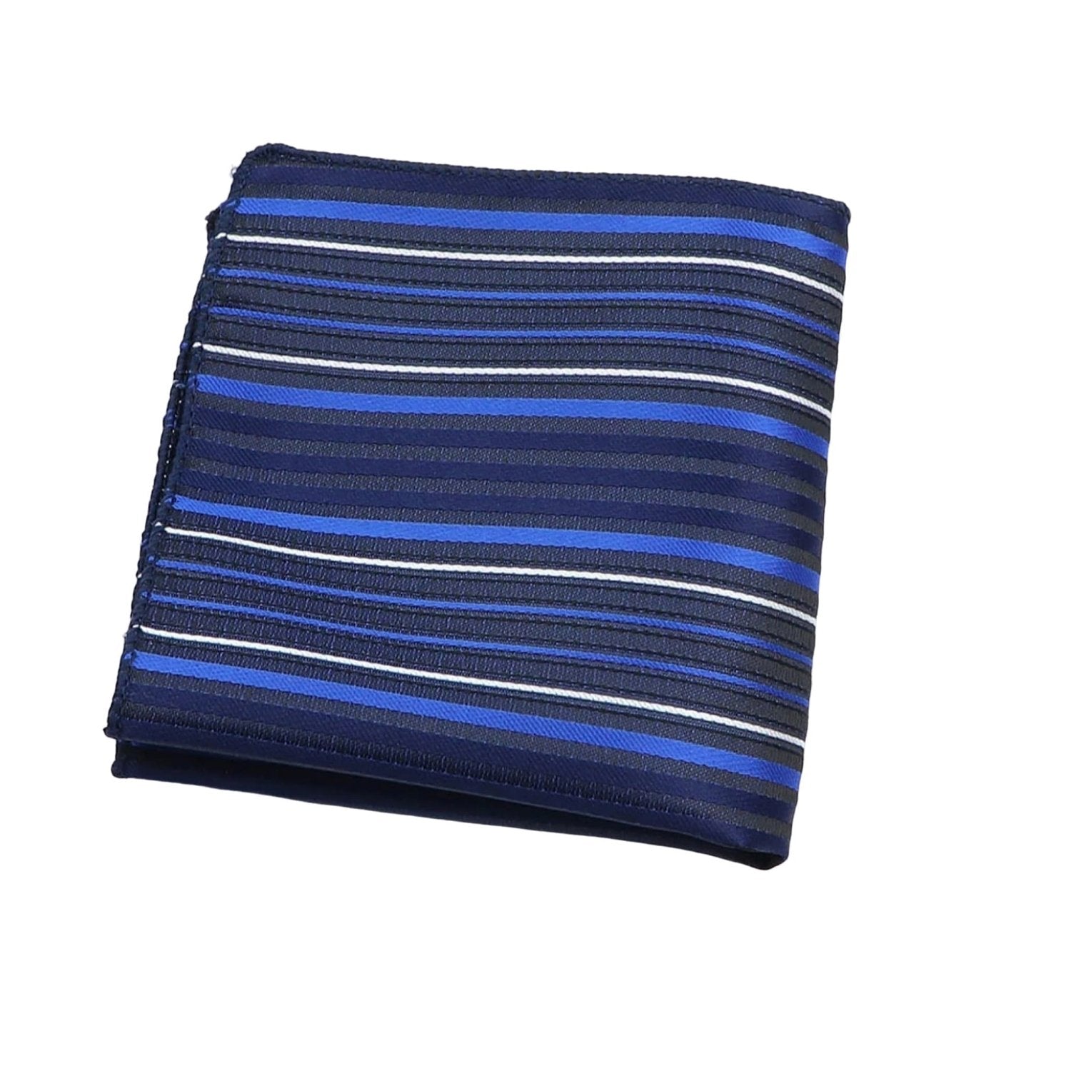 Navy With Blue White Stripe Pocket Square