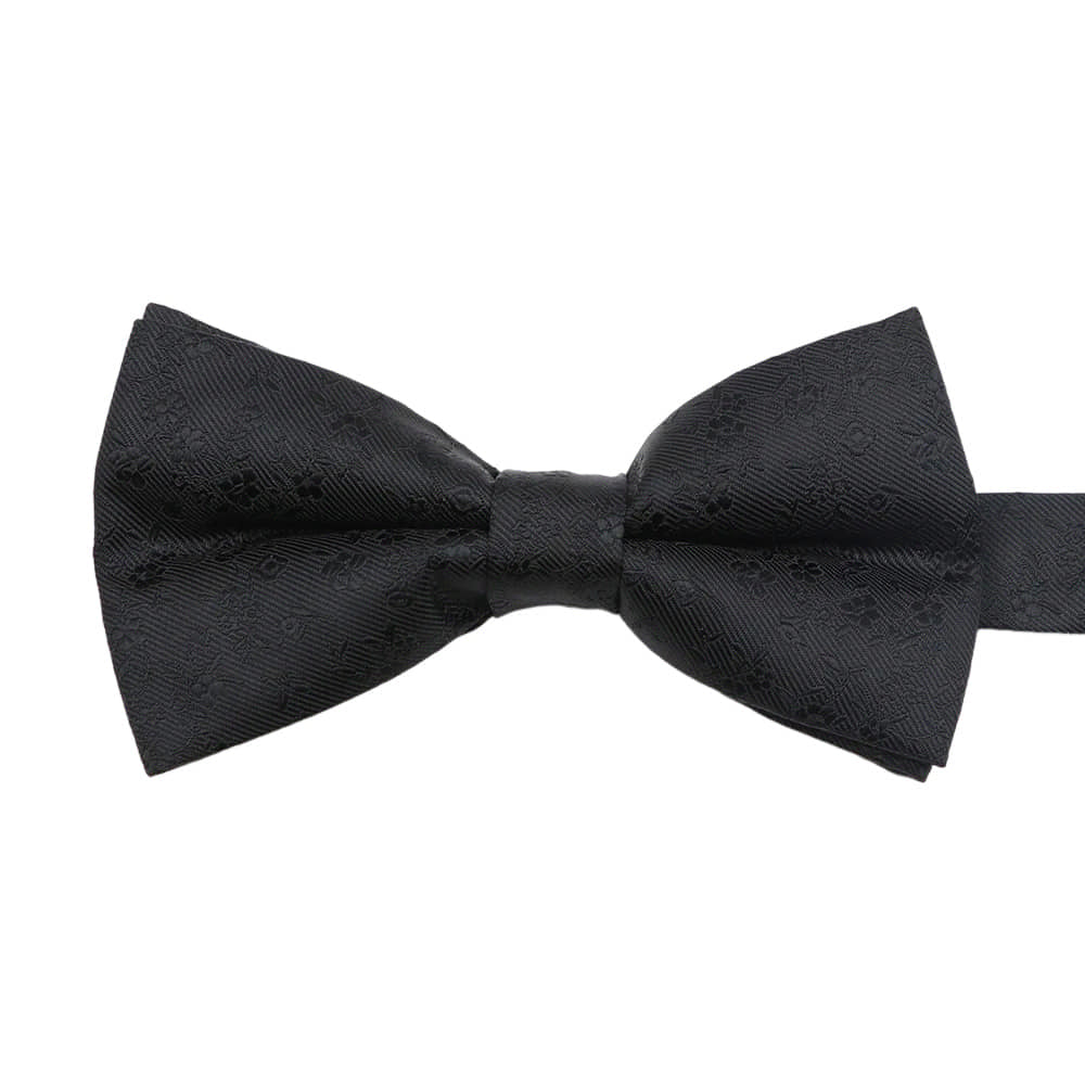 Black Black Patterned Bowtie