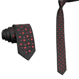 Black Red Paisley Necktie