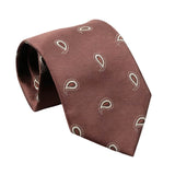 Brown White Paisley Necktie