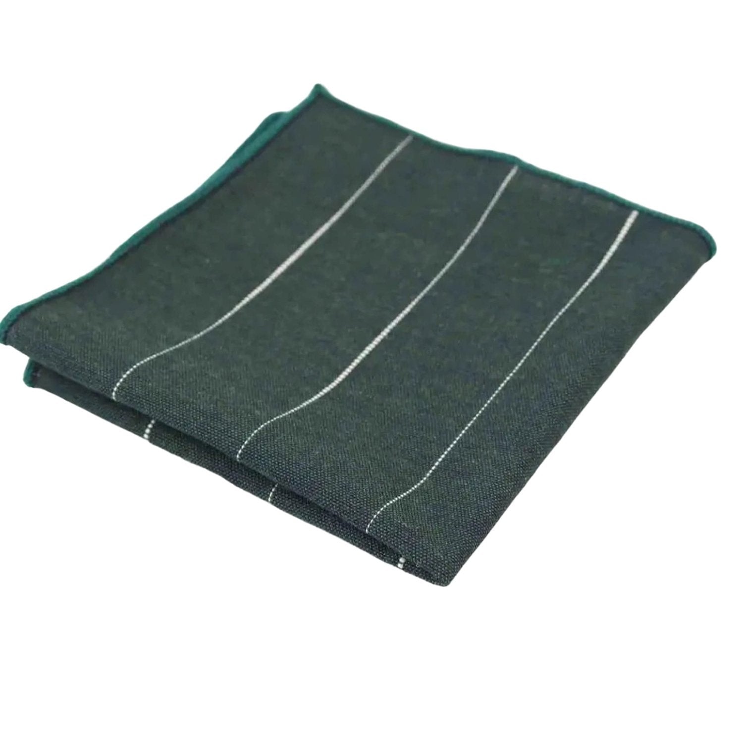 Green With White Stripe Pocket Square