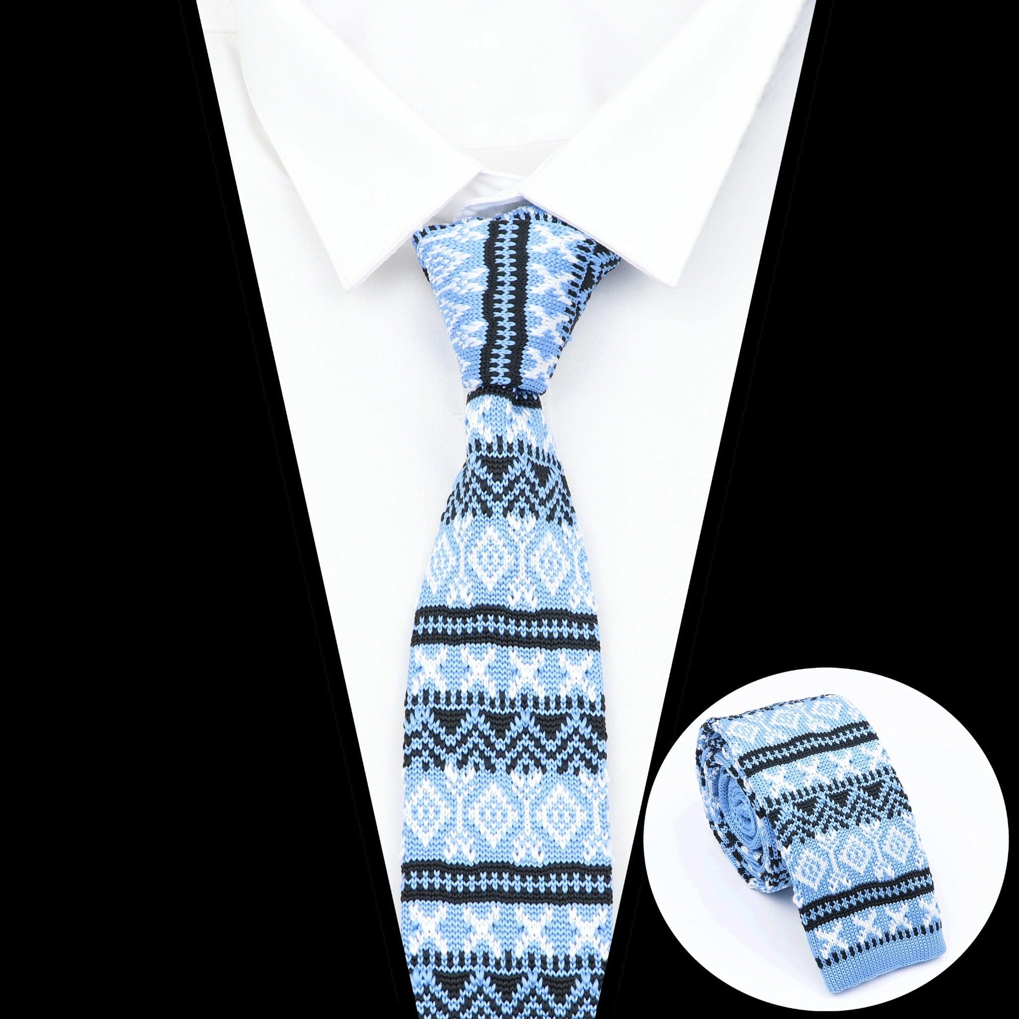 ZONFAZ Novelty Knitted Ties for Men Warm Woven Skinny Necktie