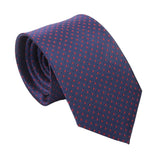 Navy Blue Red Polka Dot Necktie