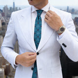 Light Blue with Teal Medallion Necktie