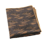 Dark Brown Gold Fish Pocket Square