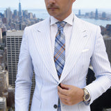 Blue With Brown Plaid Necktie