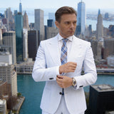 Blue With Brown Plaid Necktie