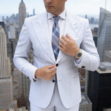 Blue With Brown Plaid Necktie