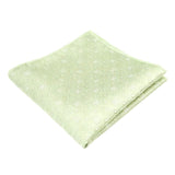 Pale Green White Geometric Pocket Square