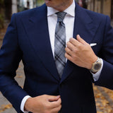 Gray With Black White Plaid Necktie