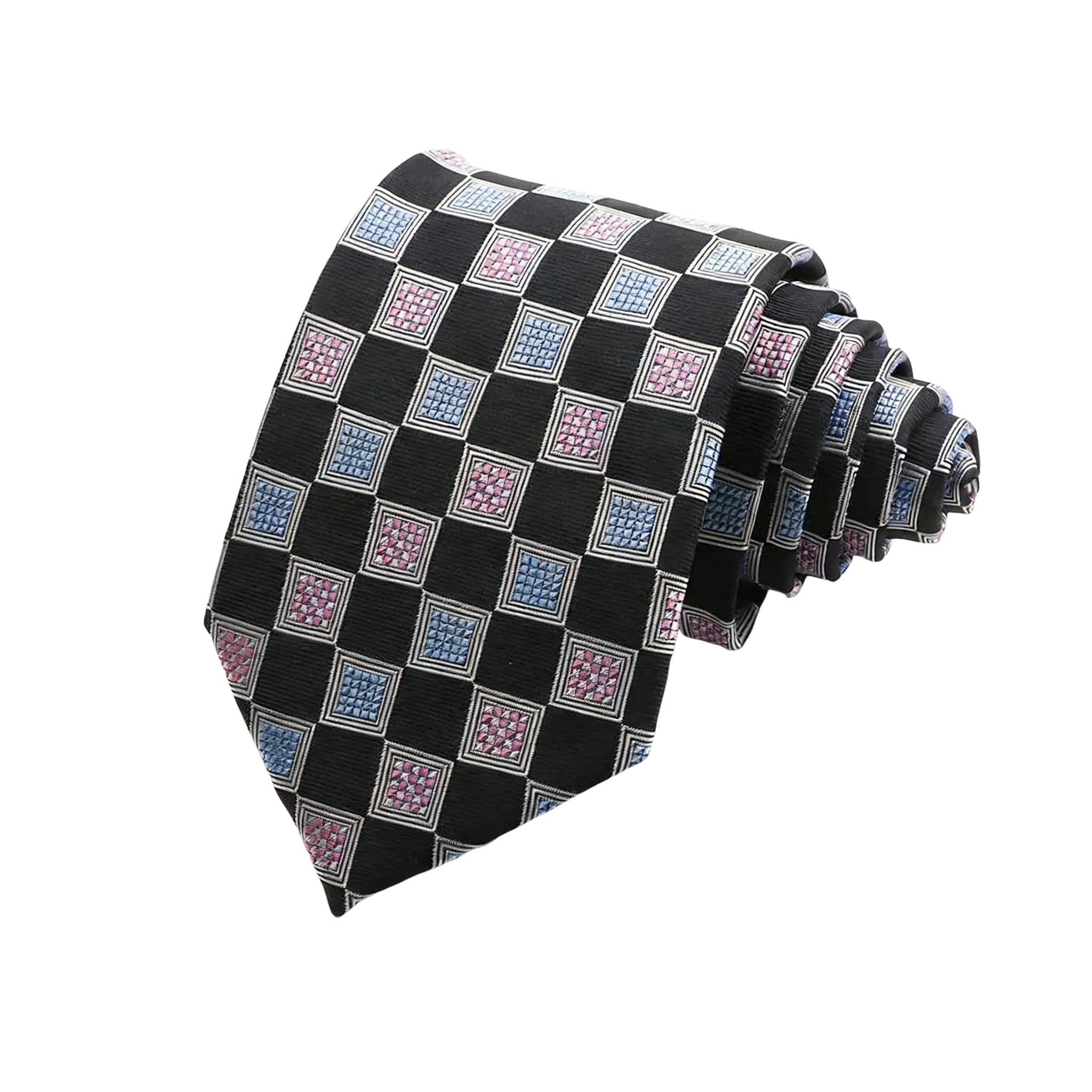 Black Blue Square Necktie