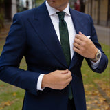 Dark Blue With Yellow Fine Textured Necktie