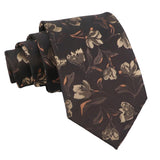 Brown Tan Floral Necktie