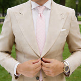 Light Pink With Pink Geometric Floral Necktie