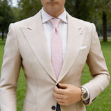 Light Pink With Pink Geometric Floral Necktie