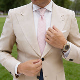 Light Pink With Pink Geometric Floral Necktie