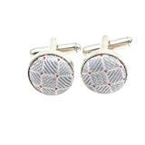Gray Red Plaid Cufflink