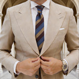 Blue & Brown Striped Necktie