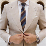 Blue & Brown Striped Necktie