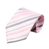 Pink Gray Striped Necktie