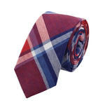 Red Blue White Plaid Tie