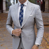 Blue with Light Blue Circular Floral Medallion Necktie