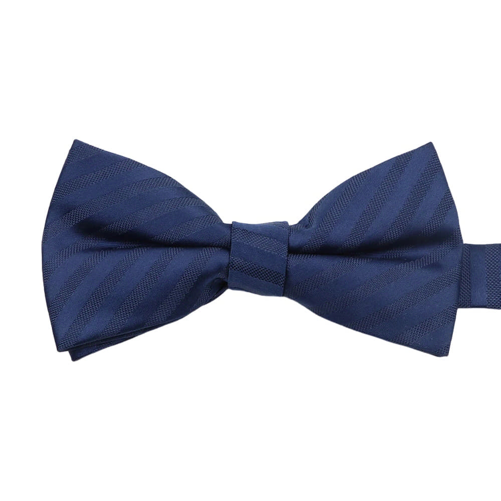 Navy Blue Blue Striped Bowtie