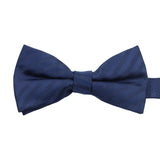Navy Blue Blue Striped Bowtie