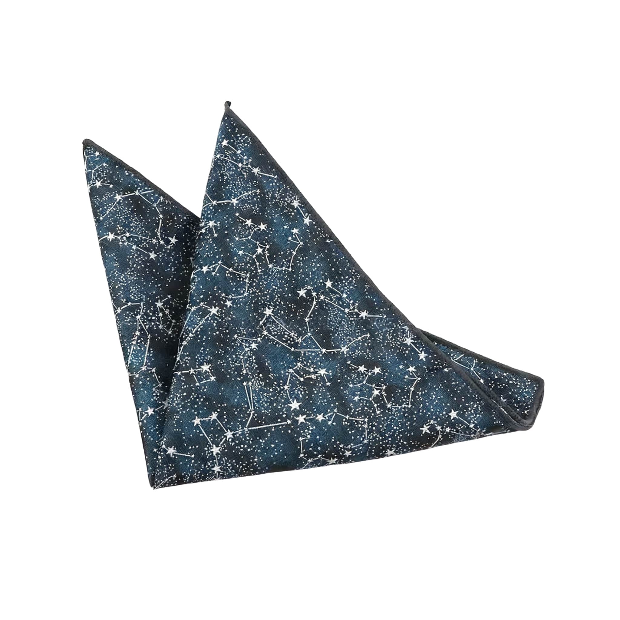 Teal White Star Pocket Square