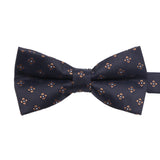 Navy Blue Gold Floral Bowtie