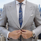 Blue With Silver Paisley Necktie
