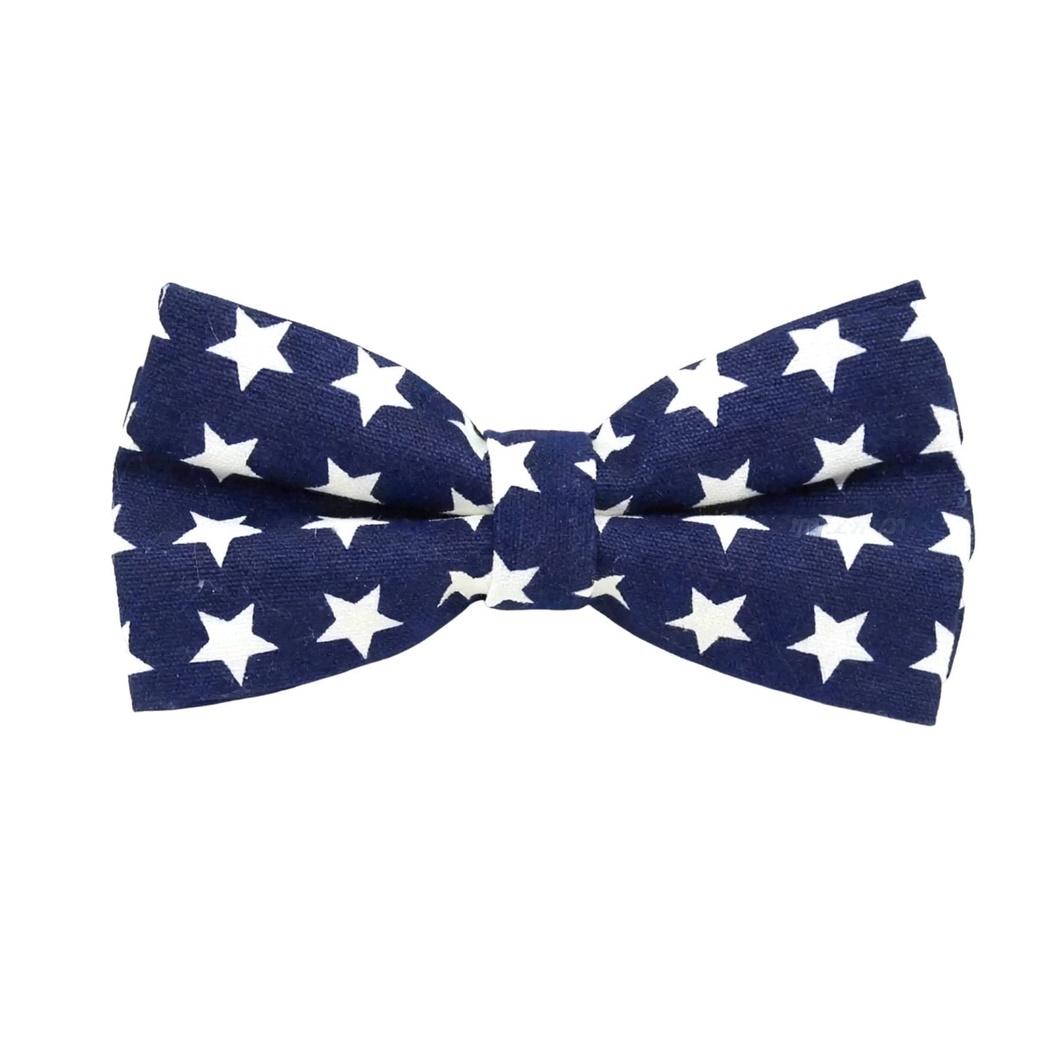 Navy Blue With White Star Bowtie