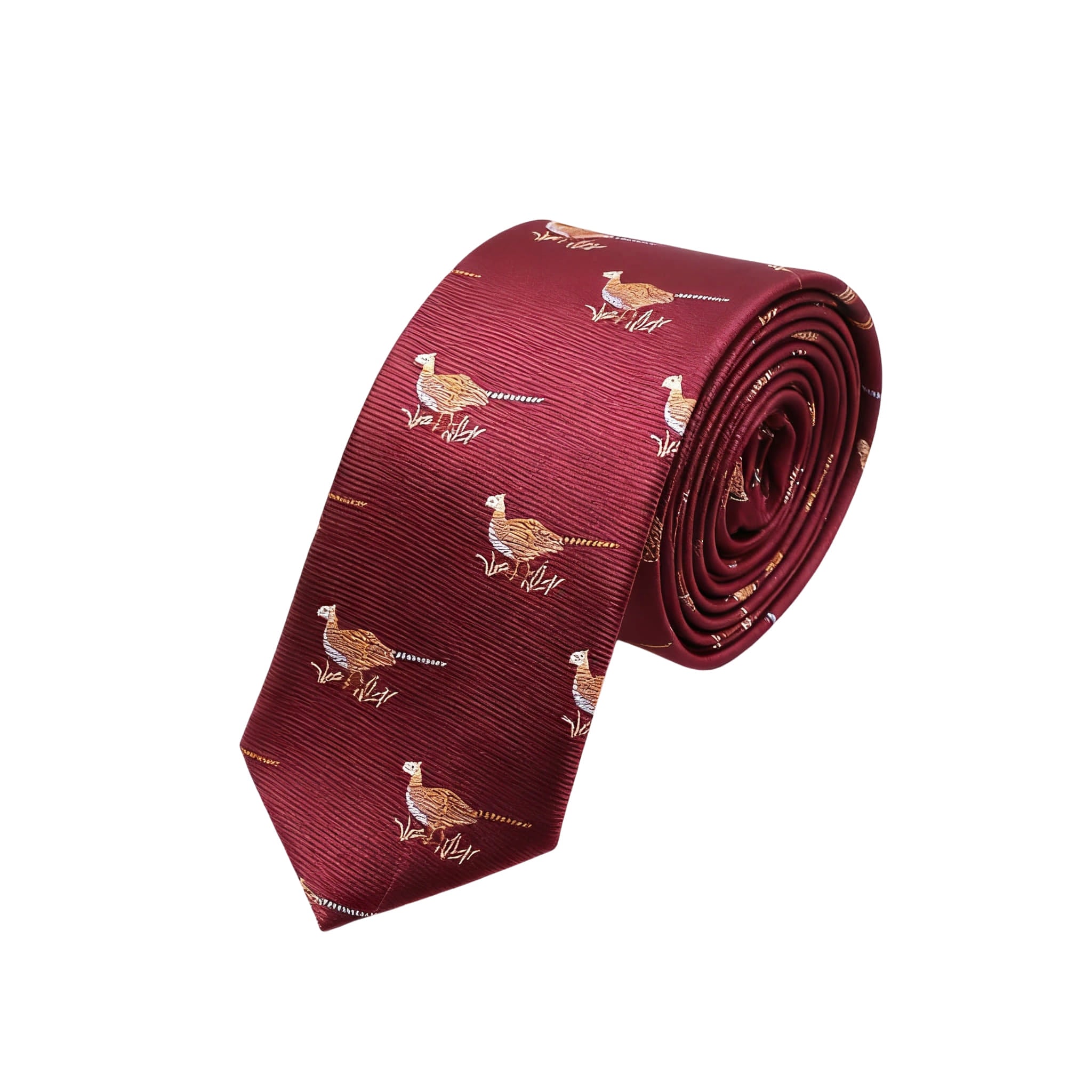 Burgundy White Bee Necktie