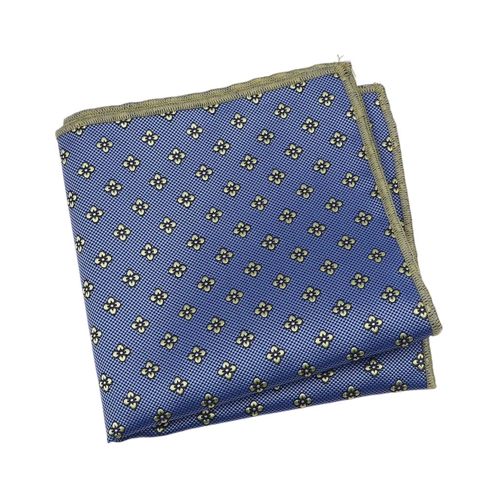 Blue Yellow Floral Pocket Square