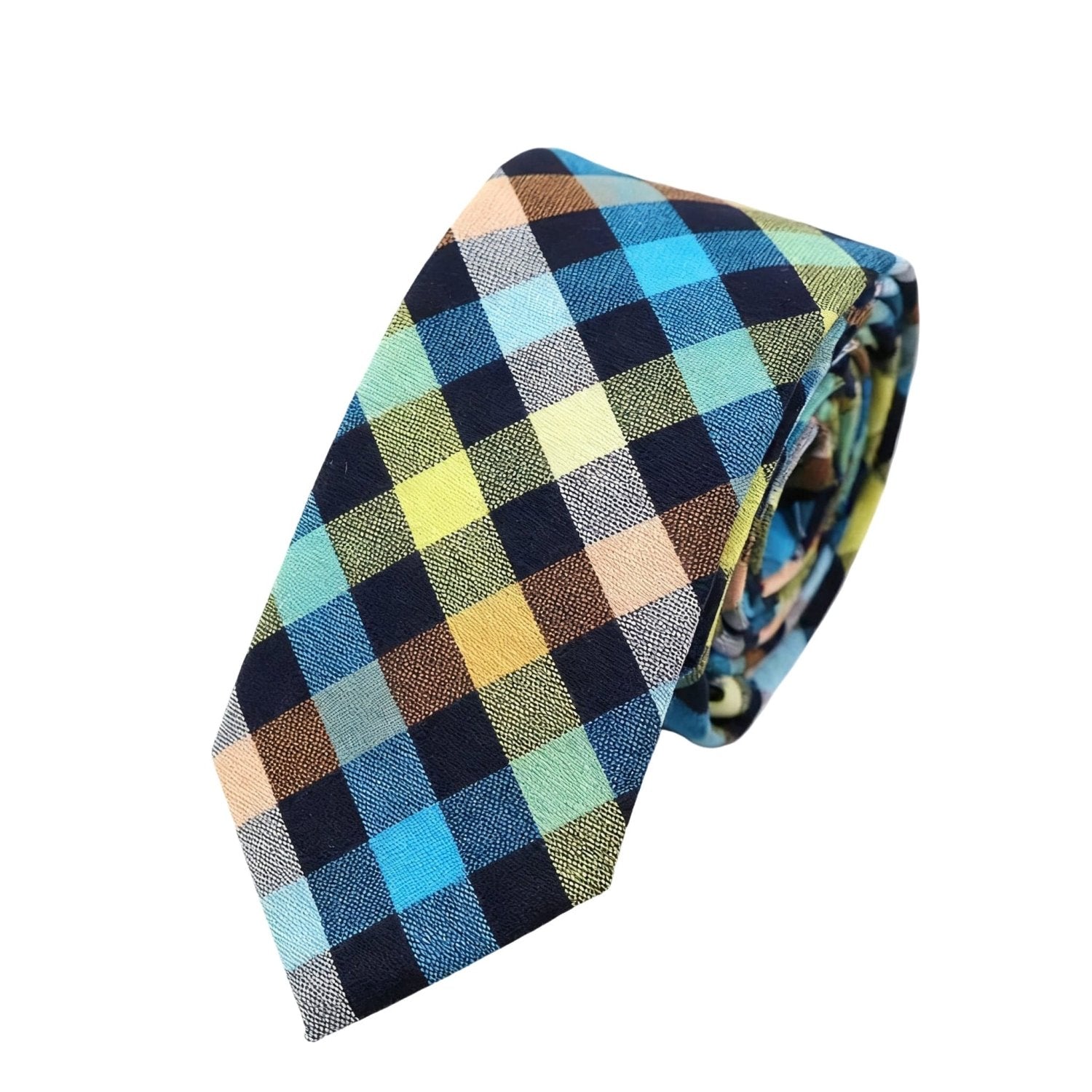 Black With Multicolor Checkered Necktie