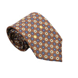 Brown Blue Geometric Necktie