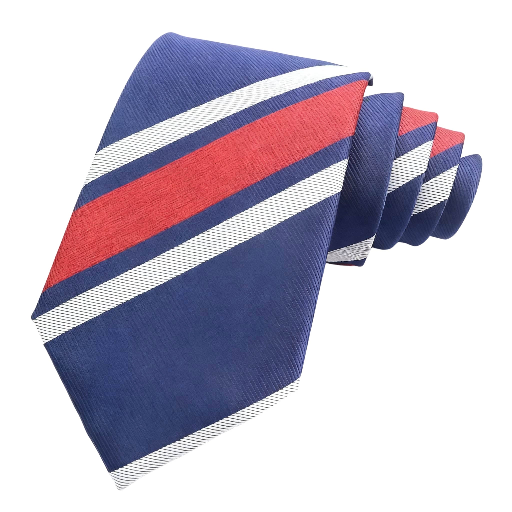 Navy Blue Red Striped Necktie