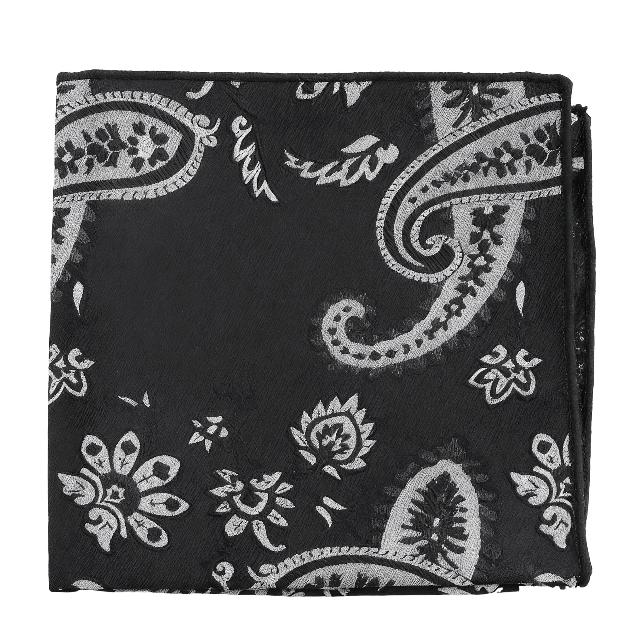 Olive Green Blue Paisley Pocket Square