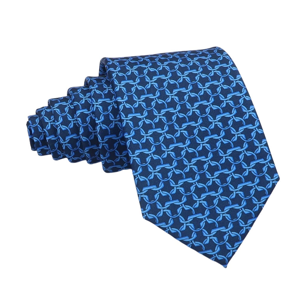 Navy Blue Blue Chain Necktie