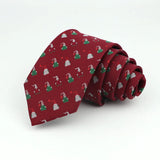 Burgundy With Green And White Gnome Necktie