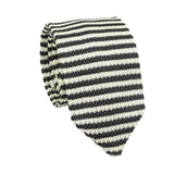 Gray White Striped Necktie